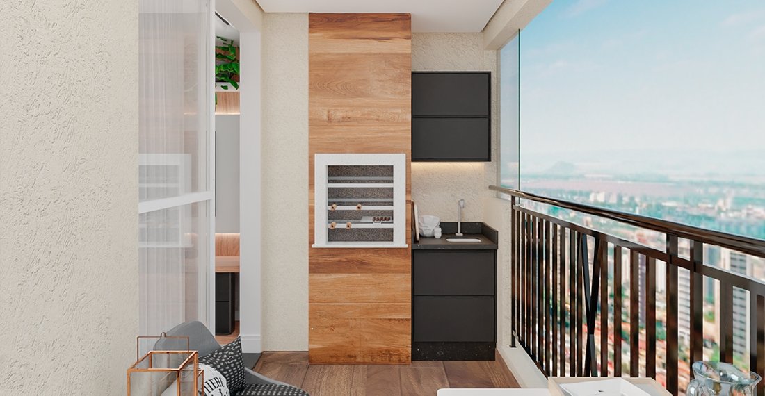 Varanda Gourmet com Churrasqueira