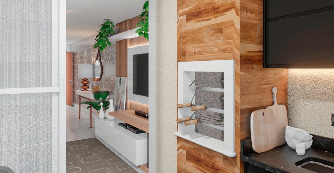 Varanda Gourmet com Churrasqueira